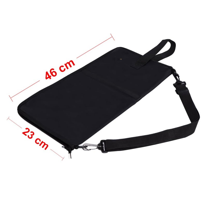 Rayzm Drum Stick Bag with an External Pocket, Standard Nylon Stick Bag with a Carry Handle and Floor Tom Hooks, Inside 4 Slots Holds up to 12 Pairs of Drumsticks,Water Resistant Nylon - Image 5